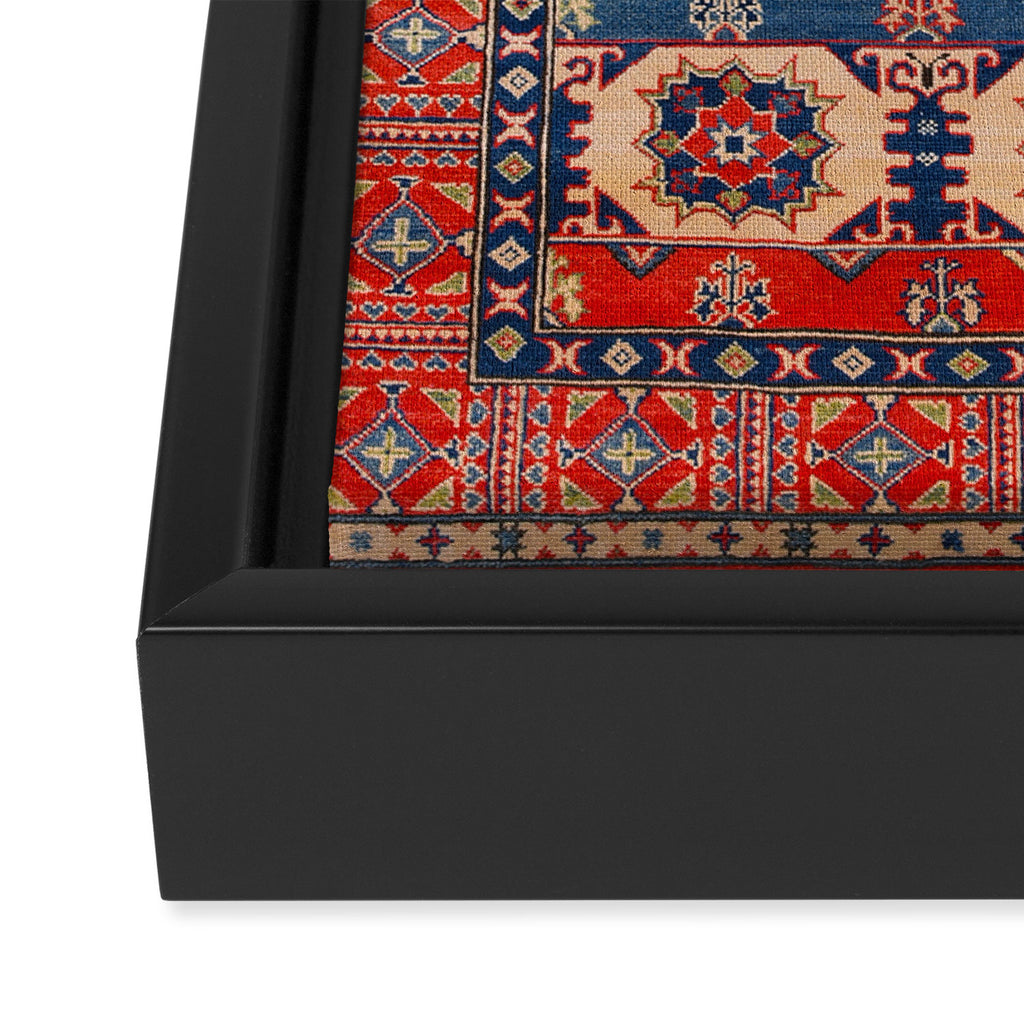 Square Bloom Kazak Handmade Rug Framed Canvas Print Gallery Image 3