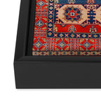 Square Bloom Kazak Handmade Rug Framed Canvas Print Gallery Image 3