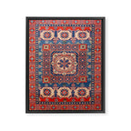 Square Bloom Kazak Handmade Rug Framed Canvas Print Gallery Image 6