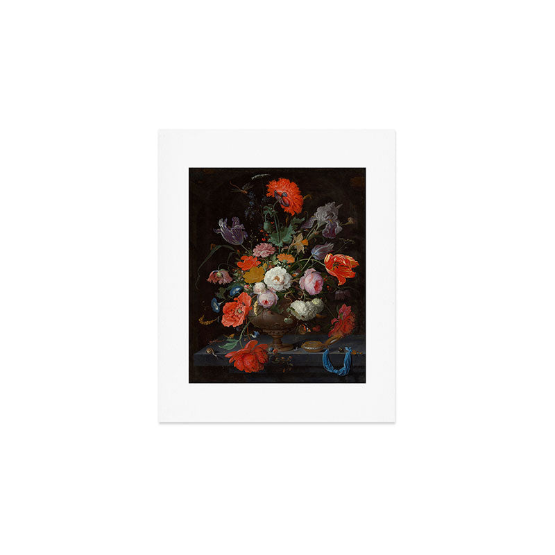 Still Life with Flowers and a Watch (c. 1660 - c. 1679)  Art Print Gallery Image 1