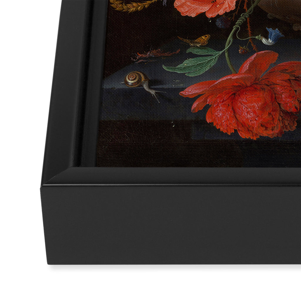 Still Life with Flowers and a Watch (c. 1660 - c. 1679)  Framed Canvas Print Gallery Image 3