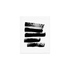 Stripes Black & White Minimalist Abstract Mid century Ink Art Dark Brush Strokes Art Print Gallery Image 1