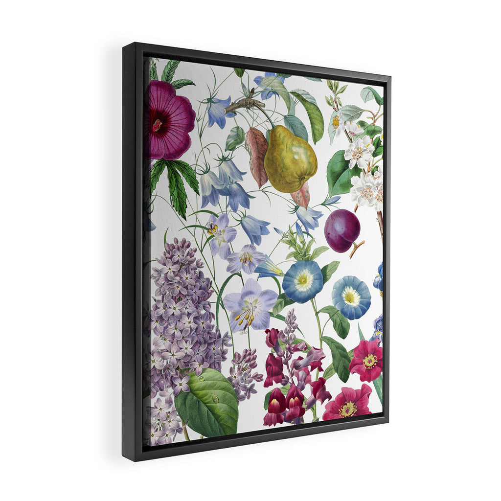 Summer Fruits Botanical Illustration Collage Framed Canvas Print Gallery Image 2