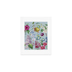 Summer Fruits Botanical Illustration Collage In Blue  Art Print Gallery Image 1