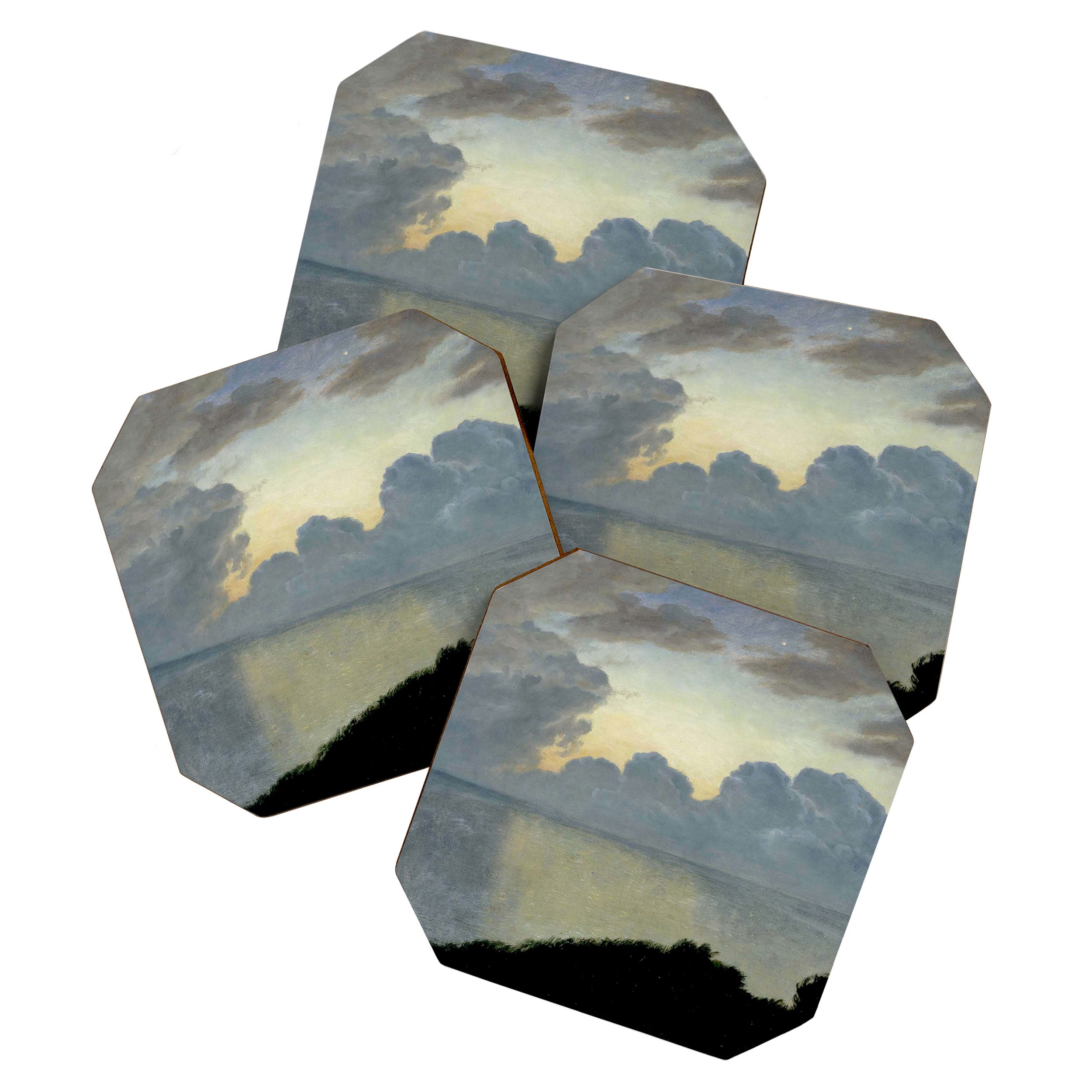Summer night by the sea, tisvilde, 1900, Oil Landscape Painting  Coaster Gallery Image 1