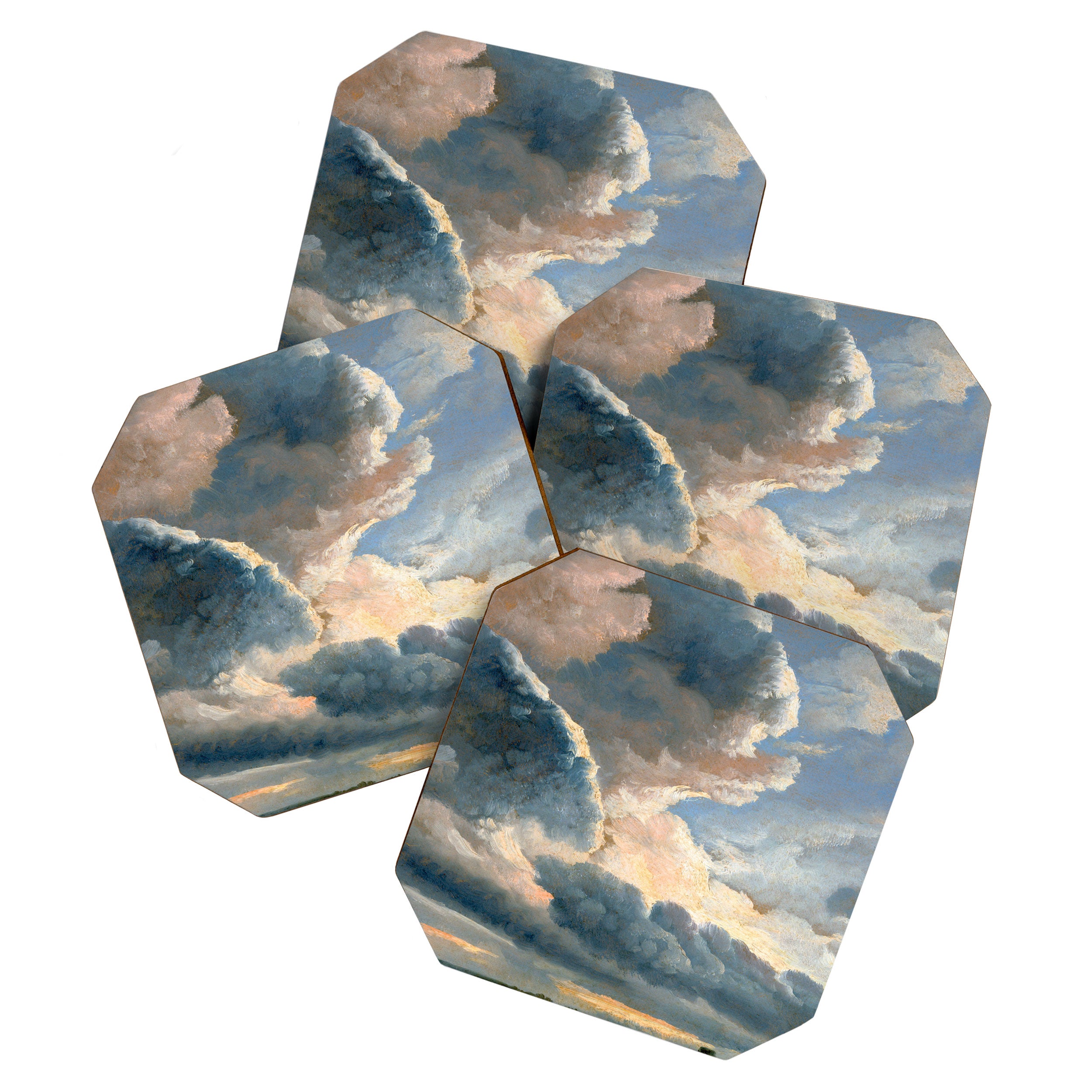 Summer Storm Clouds Antique Oil Painting Coaster Gallery Image 1