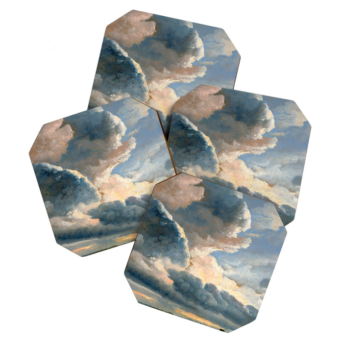 Summer Storm Clouds Antique Oil Painting Coaster Gallery Image 1