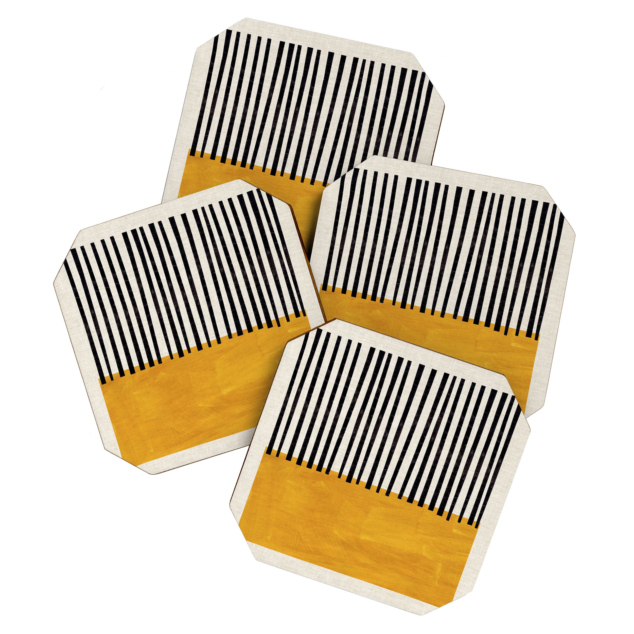 Sunshine Color Field Rothko Inspired Abstract Mid Century Modern Geometric Pattern Coaster Gallery Image 1