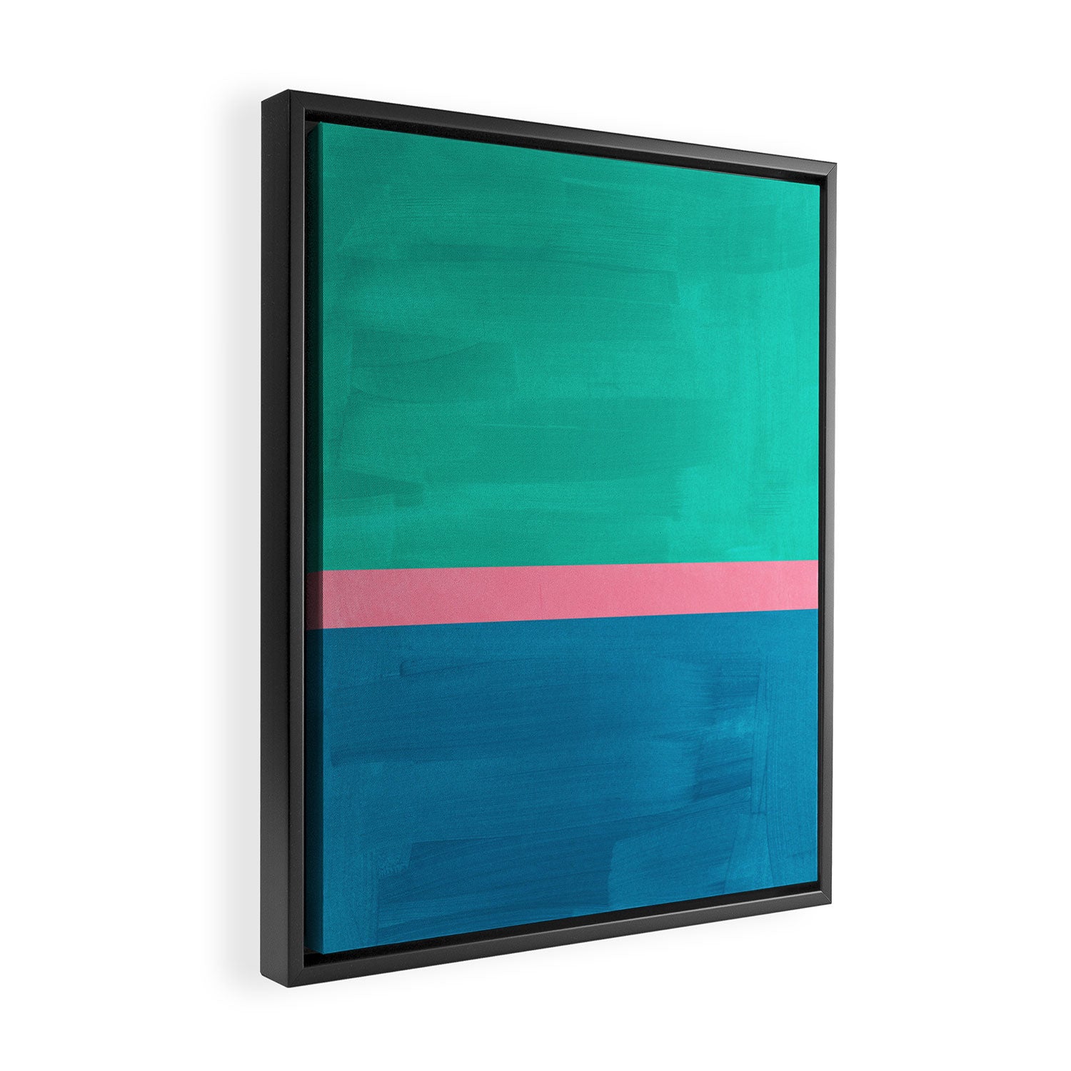 Teal Embrace Framed Canvas Print Gallery Image 2