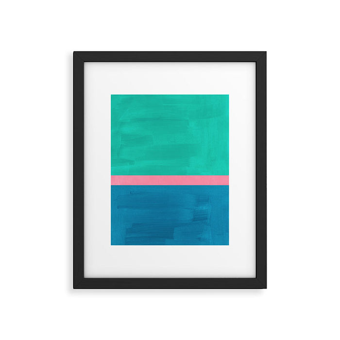 Teal Embrace Framed Art Print Gallery Image 1