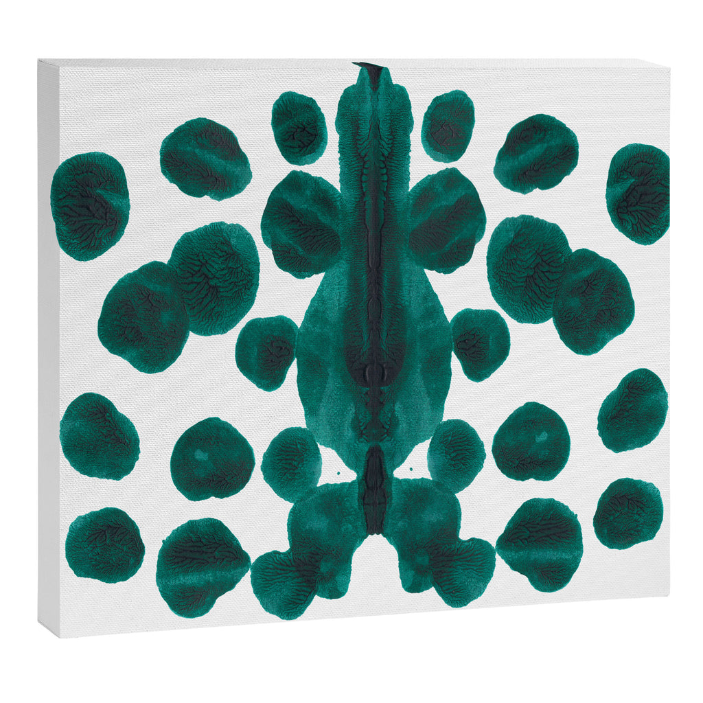 Teal Green Bubble Pattern Inkblot Rorschach Test Canvas Print Gallery Image 12