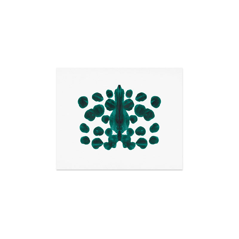 Teal Green Bubble Pattern Inkblot Rorschach Test Art Print Gallery Image 1