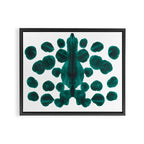 Teal Green Bubble Pattern Inkblot Rorschach Test Framed Canvas Print Gallery Image 2