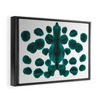 Teal Green Bubble Pattern Inkblot Rorschach Test Framed Canvas Print Gallery Image 6
