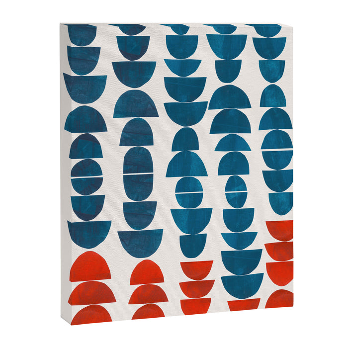 Teal Jewels Minimalist Minimal Abstract Mid Century Modern Paper Collage Shapes Canvas Print Gallery Image 1