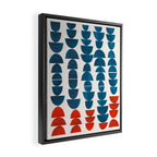 Teal Jewels Minimalist Minimal Abstract Mid Century Modern Paper Collage Shapes Framed Canvas Print Gallery Image 2
