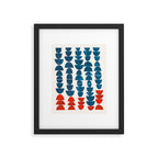 Teal Jewels Minimalist Minimal Abstract Mid Century Modern Paper Collage Shapes Framed Art Print Gallery Image 5