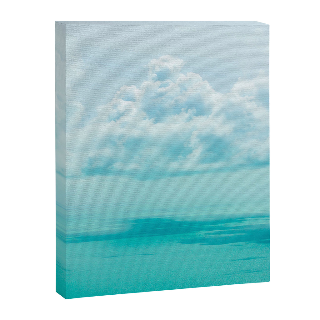 Teal Turquoise Blue Monochromatic Fluffy Cloud Over Caribbean Sea Canvas Print Gallery Image 6