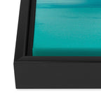 Teal Turquoise Blue Monochromatic Fluffy Cloud Over Caribbean Sea Framed Canvas Print Gallery Image 3