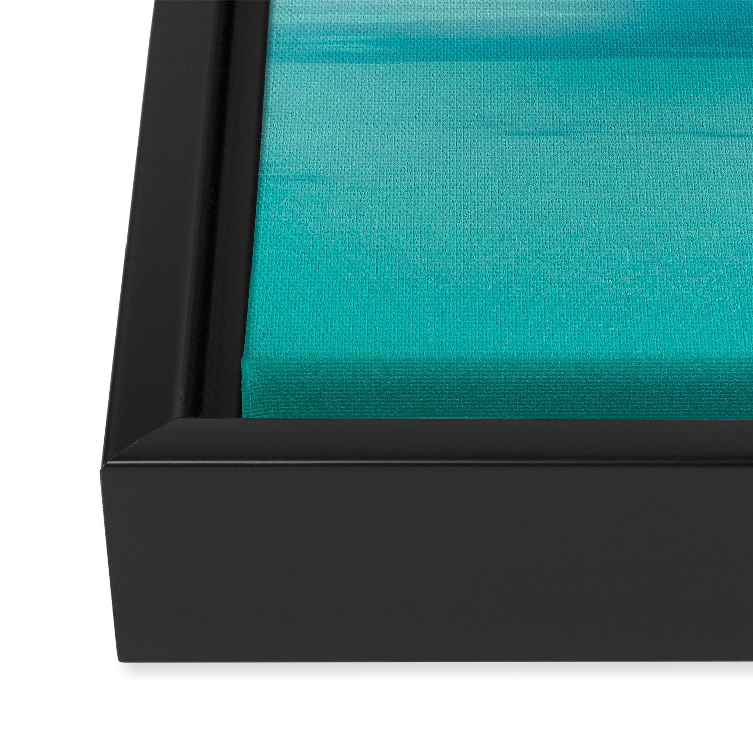 Teal Turquoise Blue Monochromatic Fluffy Cloud Over Caribbean Sea Framed Canvas Print Gallery Image 3