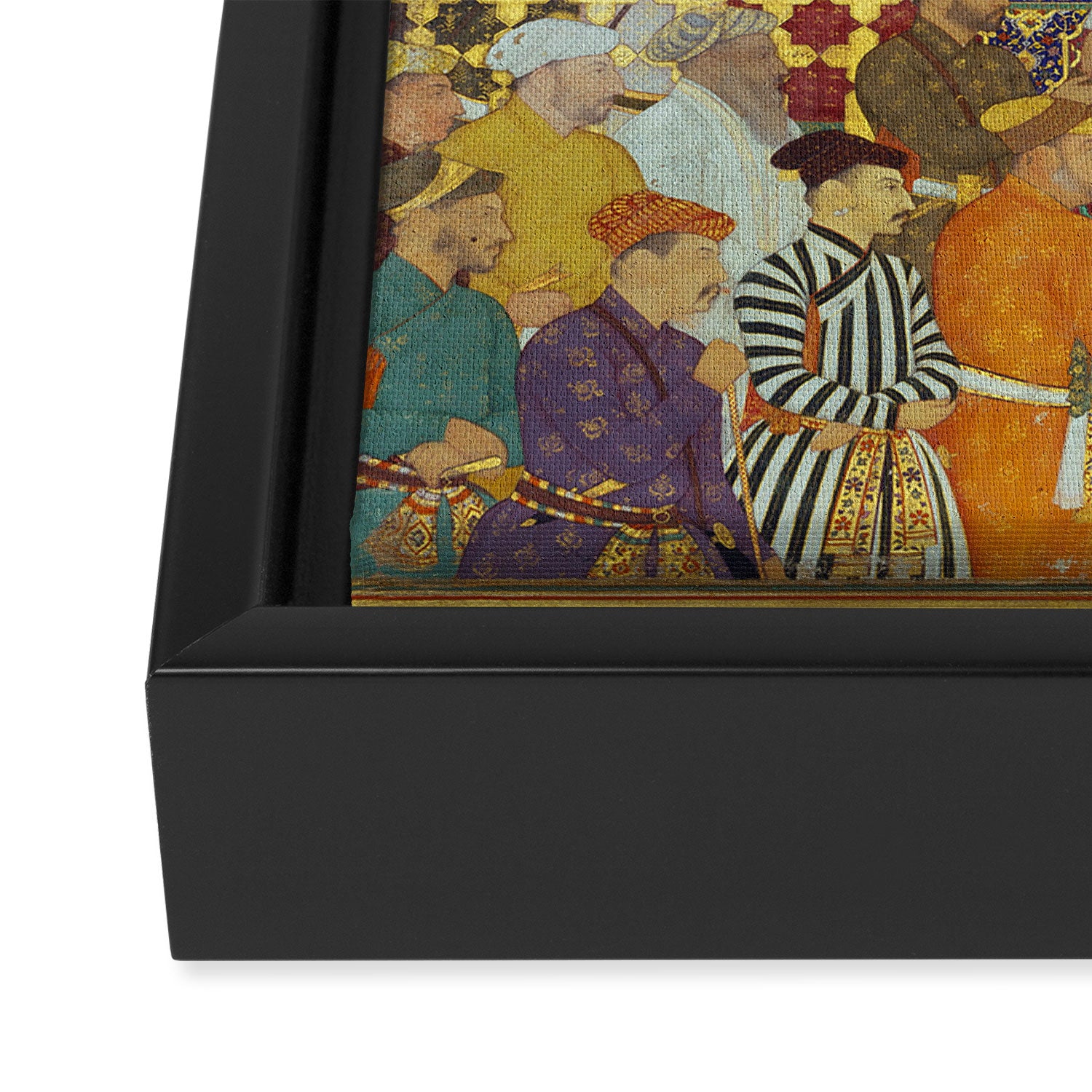The accession of Shah Jahan by Bichitr, Indian Mughal Art Framed Canvas Print Gallery Image 3