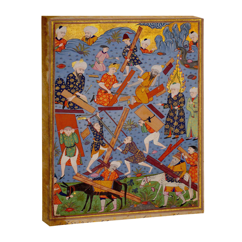 The building of Noahâs ark Islamic Antique Art  Canvas Print Gallery Image 6