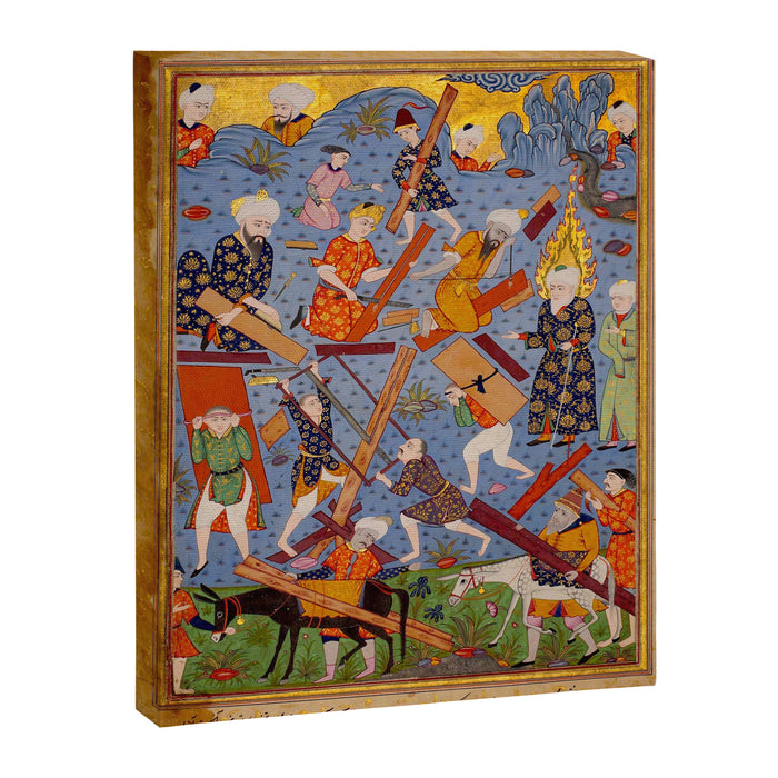 The building of Noahâs ark Islamic Antique Art  Canvas Print Gallery Image 1