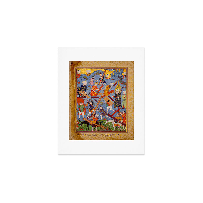 The building of Noahâs ark Islamic Antique Art  Art Print Gallery Image 1