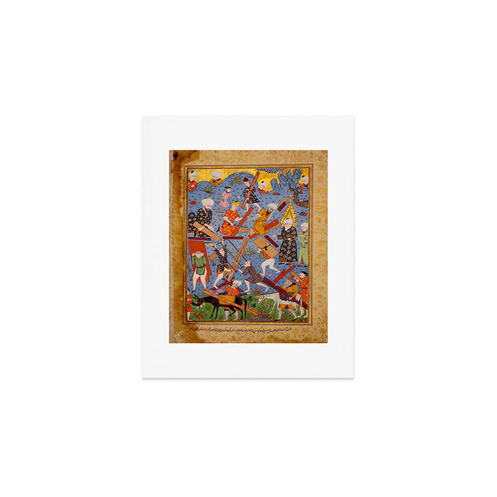 The building of Noahâs ark Islamic Antique Art  Art Print Gallery Image 1