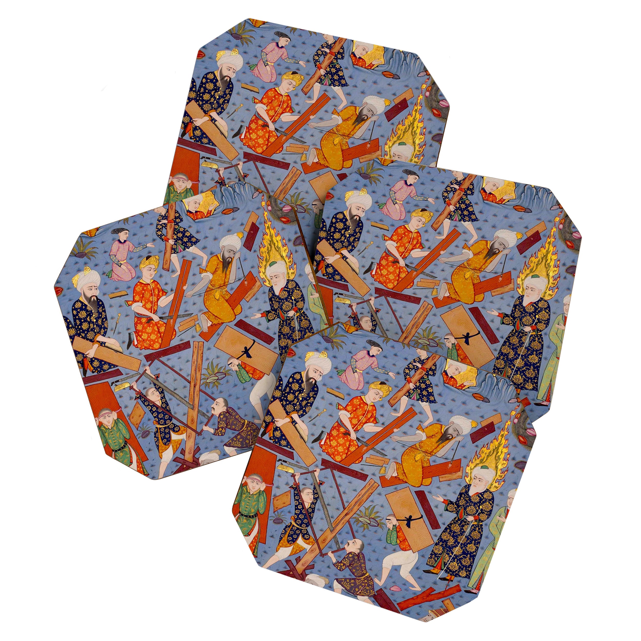 The building of Noahâs ark Islamic Antique Art  Coaster Gallery Image 1