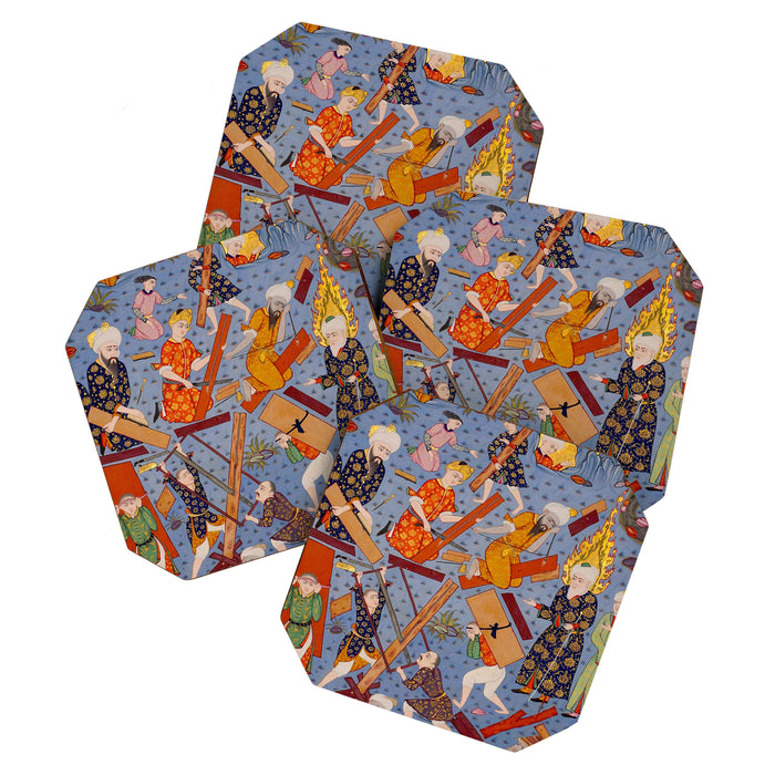 The building of Noahâs ark Islamic Antique Art  Coaster Gallery Image 1