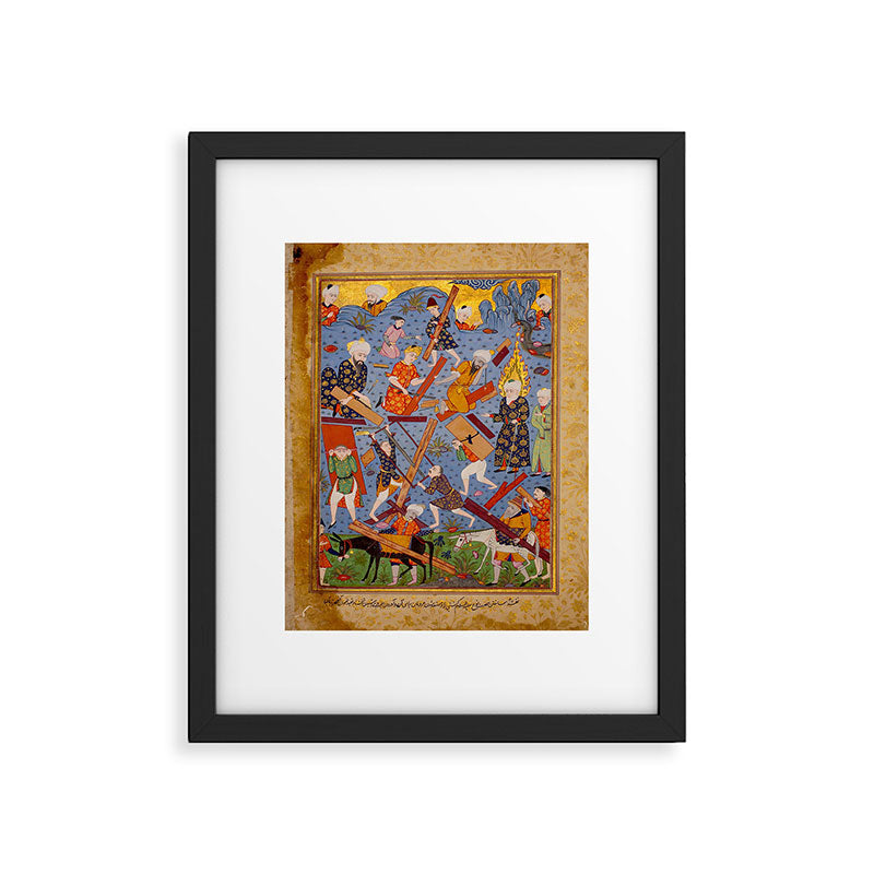 The building of Noahâs ark Islamic Antique Art  Framed Art Print Gallery Image 5