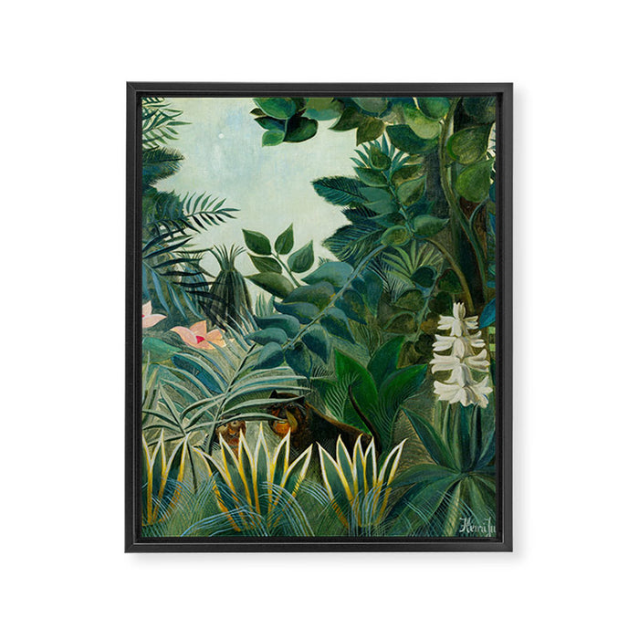 The Equatorial Jungle (1909) by Henri Rousseau Framed Canvas Print Gallery Image 1