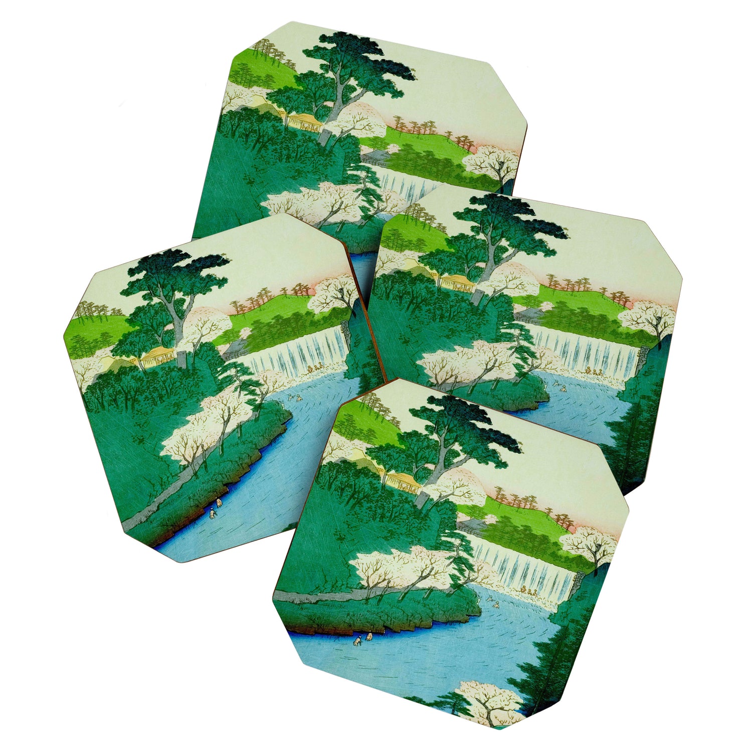 âThe Great Waterfallâ Utagawa Hiroshige Vintage Japanese Woodblock Print East Asian Cultural Antique Art  Coaster Gallery Image 1