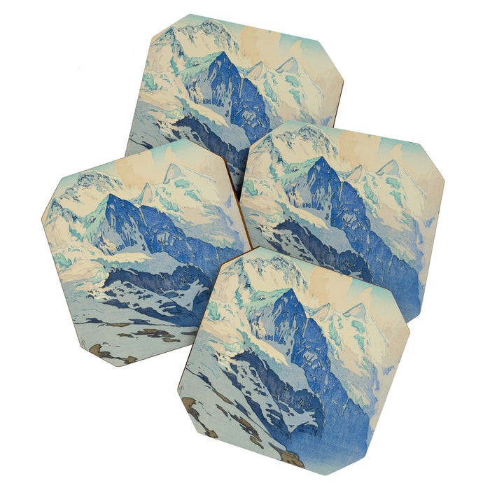 The Jungfrau Vintage Beautiful Japanese Woodblock Print Hiroshi Yoshida Coaster Gallery Image 1