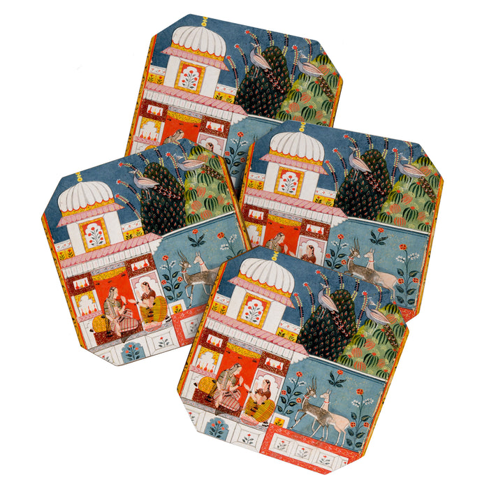 The Lonely Heroine with her Friend Indian Painted Illustration Coaster Gallery Image 1