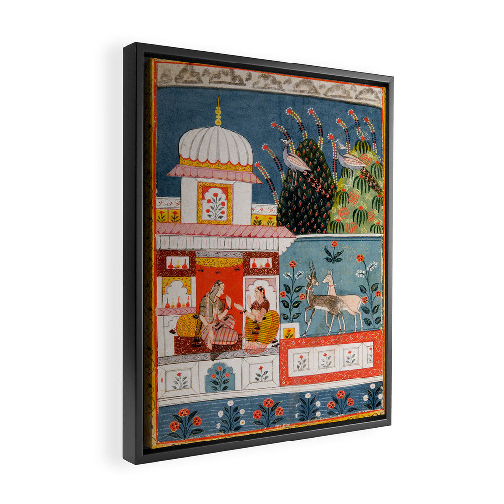 The Lonely Heroine with her Friend Indian Painted Illustration Framed Canvas Print Gallery Image 2