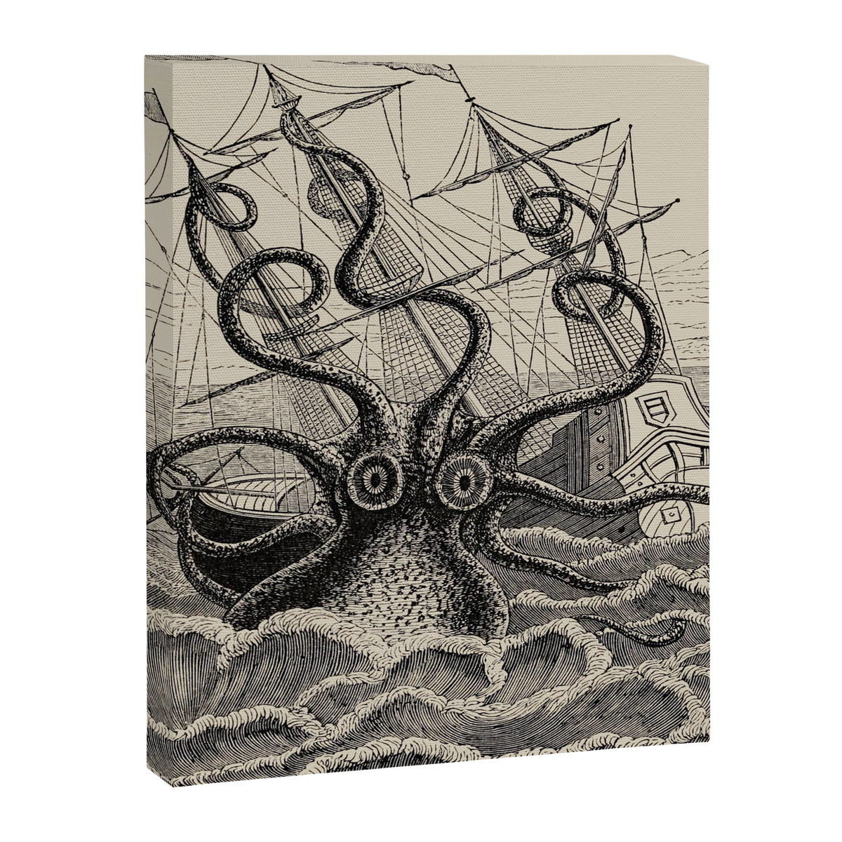 The octopus; or, The âDevil-fishâ - Henry Lee - 1875 Giant Octopus Sinking Ship Canvas Print Gallery Image 6
