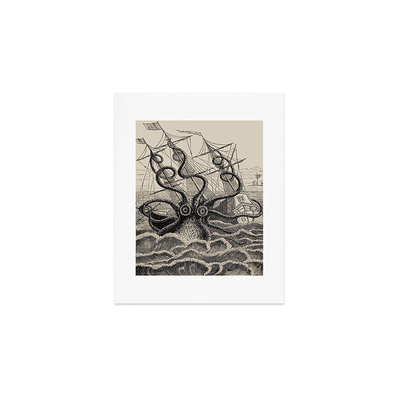 The octopus; or, The âDevil-fishâ - Henry Lee - 1875 Giant Octopus Sinking Ship Art Print Gallery Image 1