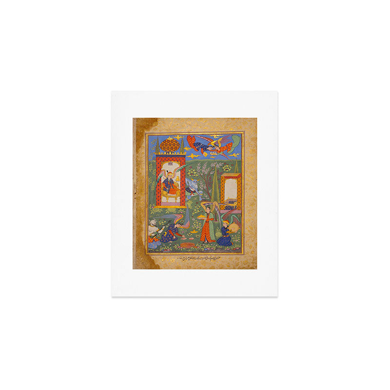 The picture of the Garden of Paradise, and the Queen of the Fairies on her throne, being joyous and merry Islamic Antique Art  Art Print Gallery Image 1