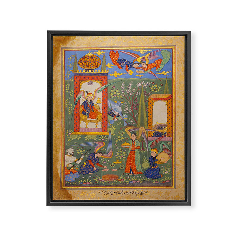 The picture of the Garden of Paradise, and the Queen of the Fairies on her throne, being joyous and merry Islamic Antique Art  Framed Canvas Print Gallery Image 6