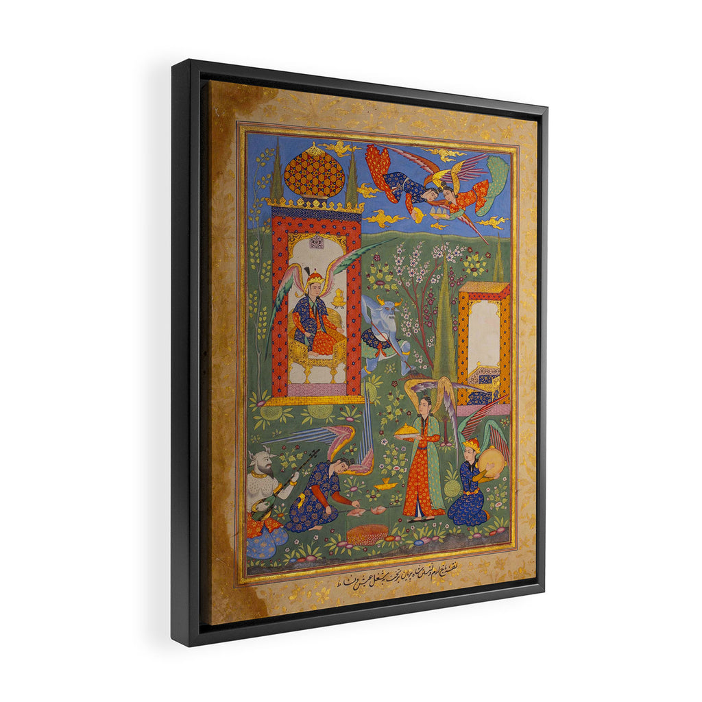 The picture of the Garden of Paradise, and the Queen of the Fairies on her throne, being joyous and merry Islamic Antique Art  Framed Canvas Print Gallery Image 2