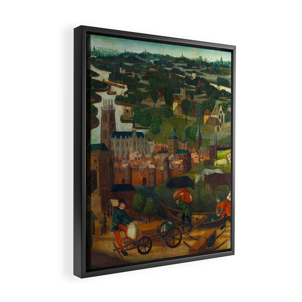 The Saint Elizabethâs Day Flood (c. 1490 - c. 1495) by Master of the St Elizabeth Panels  Framed Canvas Print Gallery Image 2