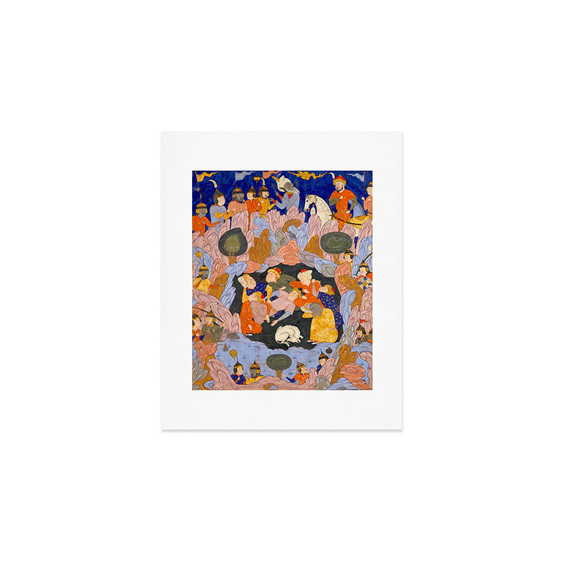 The Seven Sleepers of Ephesus Discovered by Alexander the Great, Folio from a Falnama (Book of Omens)  Art Print Gallery Image 1