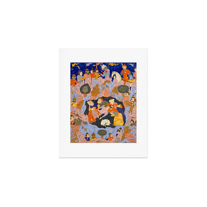 The Seven Sleepers of Ephesus Discovered by Alexander the Great, Folio from a Falnama (Book of Omens)  Art Print Gallery Image 1