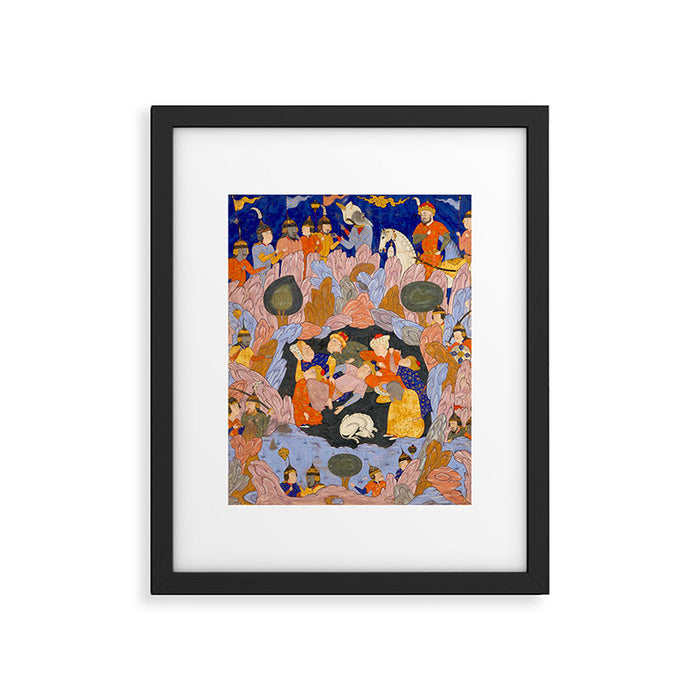 The Seven Sleepers of Ephesus Discovered by Alexander the Great, Folio from a Falnama (Book of Omens)  Framed Art Print Gallery Image 1