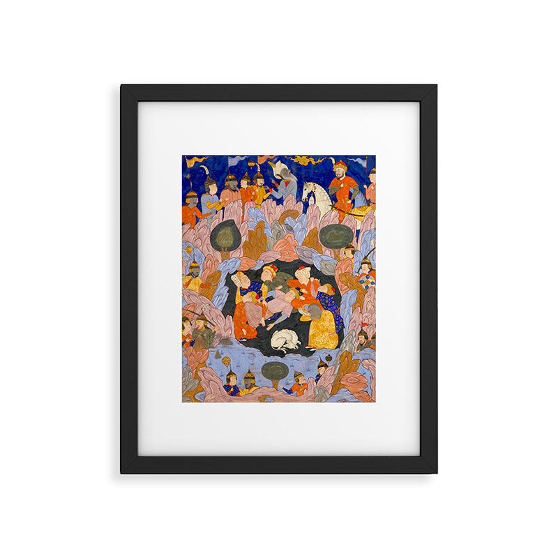 The Seven Sleepers of Ephesus Discovered by Alexander the Great, Folio from a Falnama (Book of Omens)  Framed Art Print Gallery Image 5