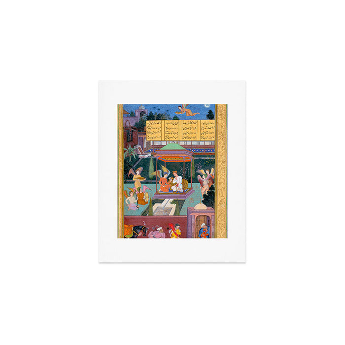 The Story of the Princess of the Blue Pavillion Antique Indian Miniature Painted Illustration Art Print Gallery Image 1