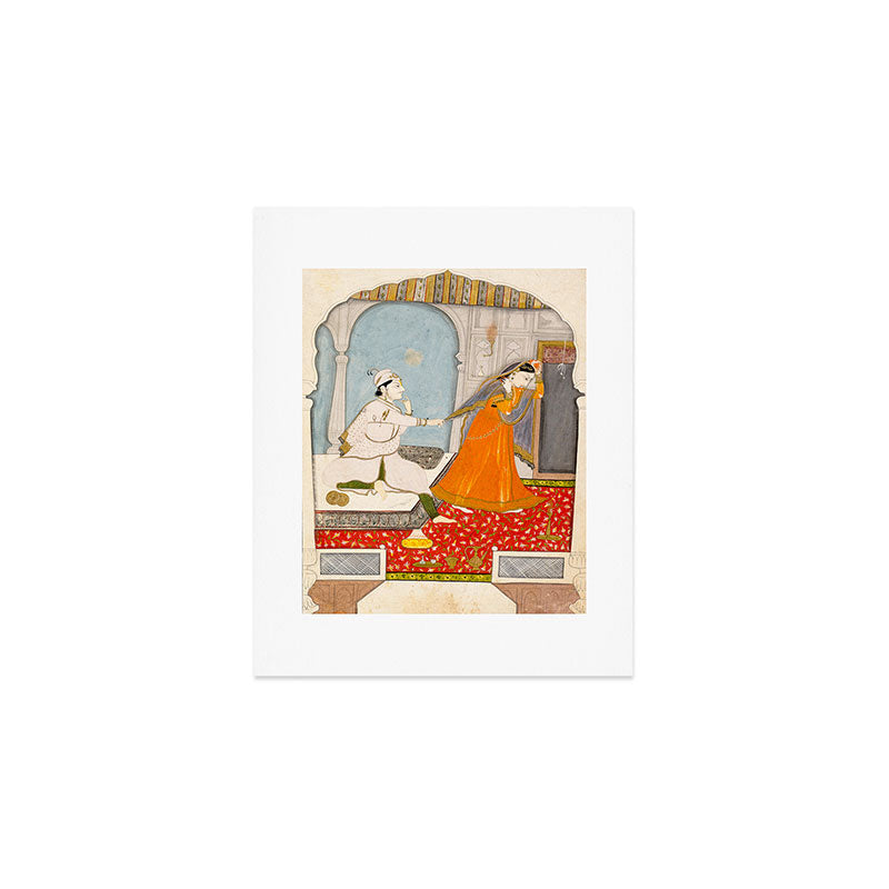 The Timid Bride Indian Painting Miniature  Art Print Gallery Image 1