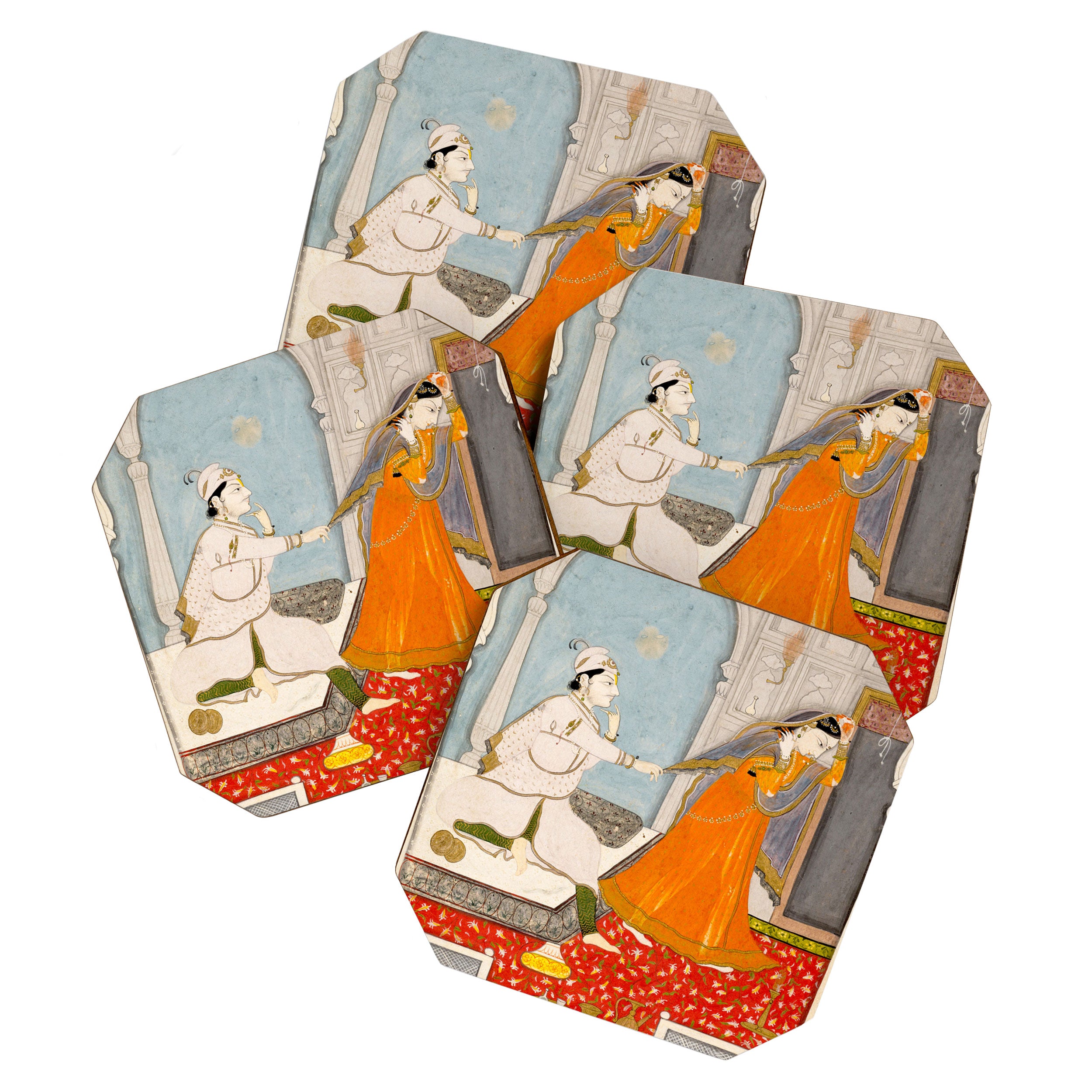 The Timid Bride Indian Painting Miniature  Coaster Gallery Image 1